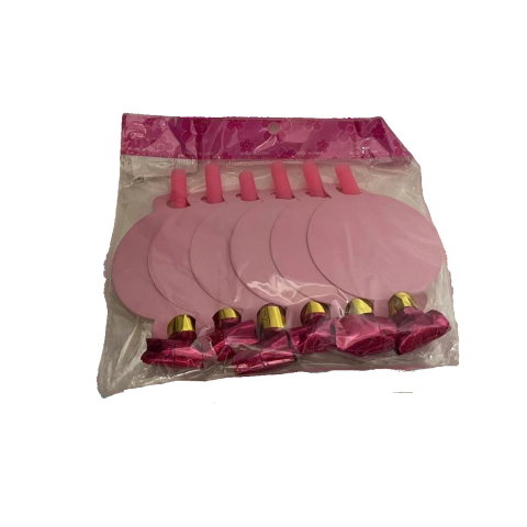 Import - Set 6 Suflatori Happy Birthday, Flippy, pentru Petrecere, Roz
