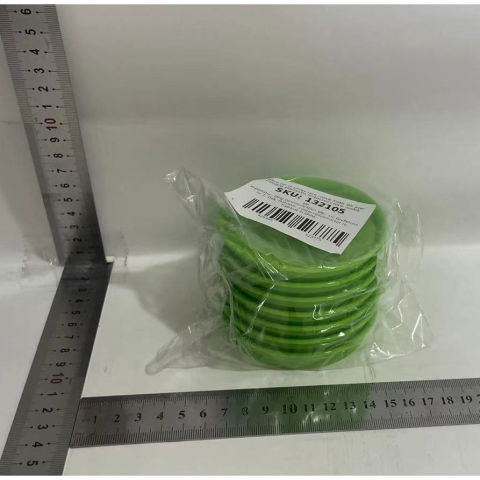 Pentru casa - Set 7 Forme de Prajituri, Flippy, Model Emoticoane Smiley Face, Diferite Expresii, 7.7 x 1.5 cm, din PP, Verde