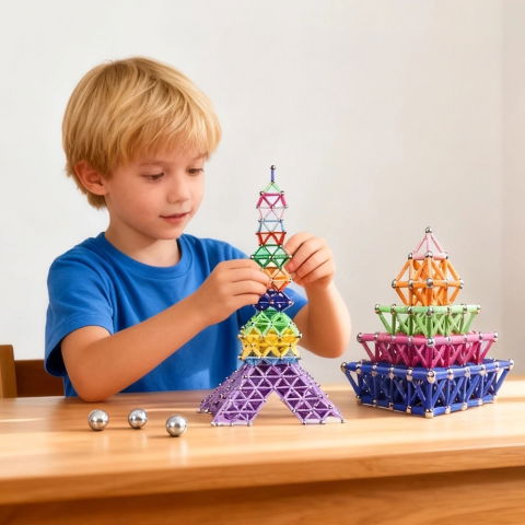 Jucarii - Set 72 Piese Betisoare Magnetice, Flippy, din Plastic/Magnet, +3 Ani, Multicolor