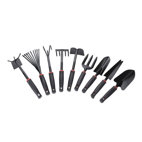 Articole pentru Gradina si Bricolaj - Set 9 Unelte de Gradina Flippy, pentru Plantare Prelucrare Sol si Ingrijire Plante, Material PVC si cardboard, 25 x 14.5 cm, negru
