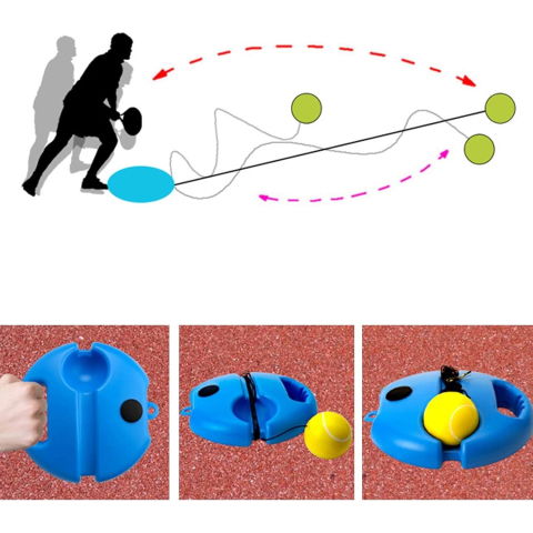 50 - 100 LEI - Set Badminton pentru Copii, Flippy, Doua Palete, Fluturas, 2 Mingi, Minge cu Elastic pentru Antrenament, Suport de Prindere Stabil, 41x23 cm, Albastru Portocaliu