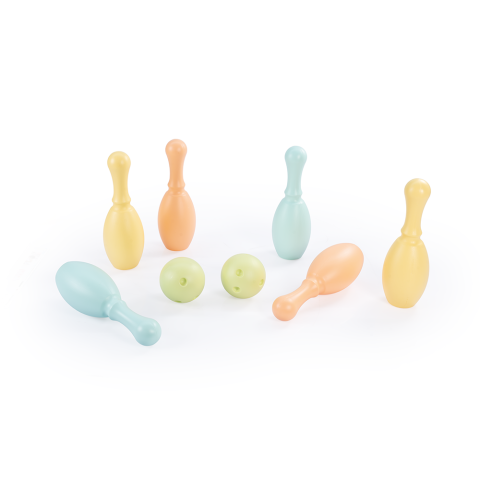 Jucarii indemanare - Set de bowling - 6 popice (pastel)