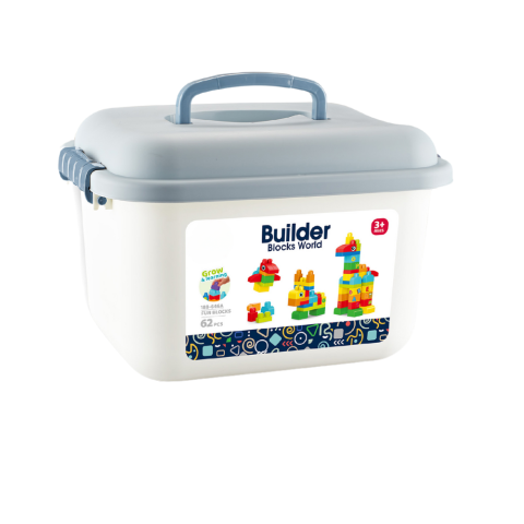 Jucarii de logica - Set de constructie in cutie - Animalute (62 piese)