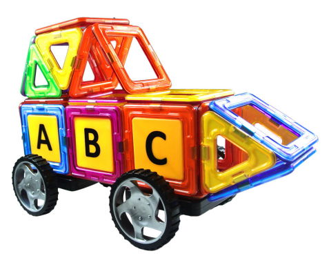 Jocuri magnetice - Set de constructie magnetic - 66 piese