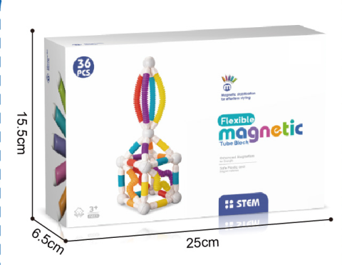 Best deals - Set de constructie magnetic cu tuburi flexibile (36 piese)