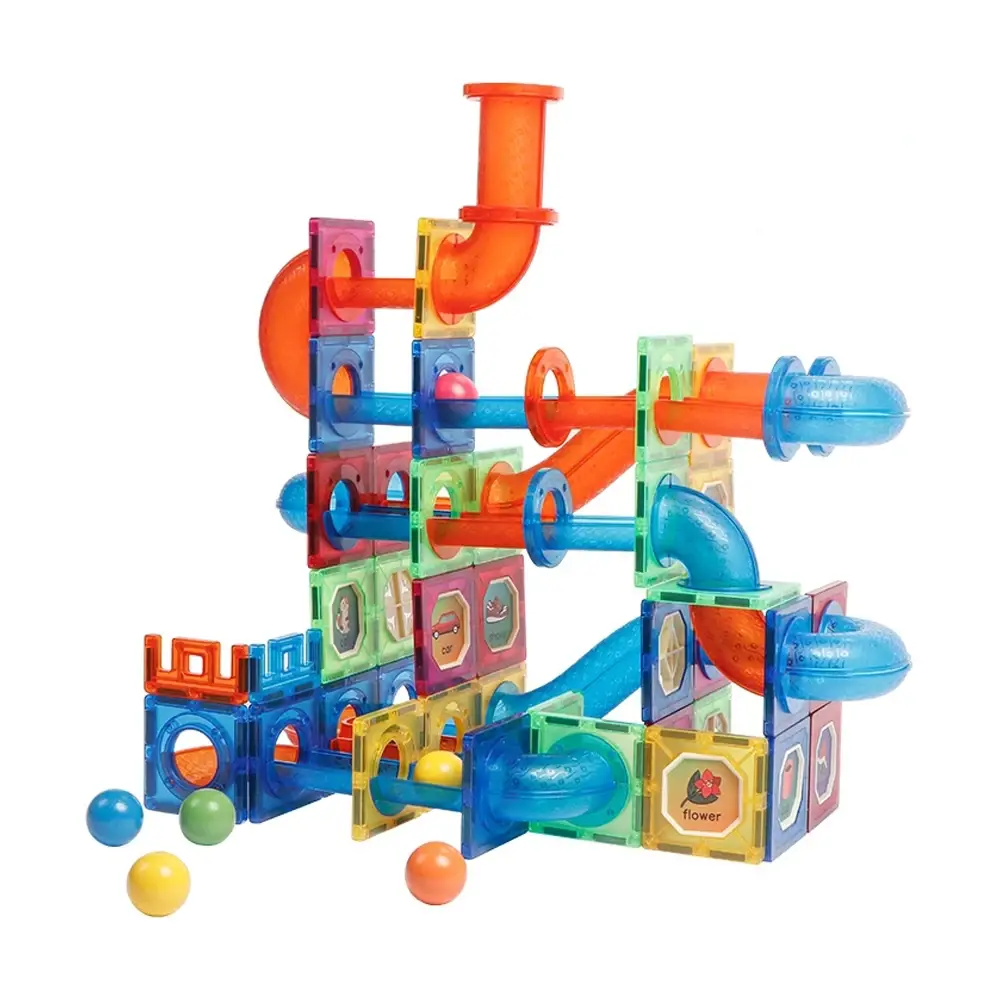 Jocuri magnetice - Set de constructie magnetic - Marble Run (102 piese)