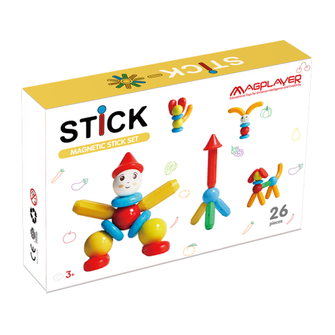Jocuri magnetice - Set de constructie magnetic - STICK (26 piese)