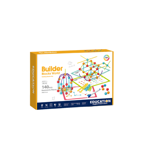 Seturi de construit - Set de constructie STEAM - Forme 3D ( 140 piese)