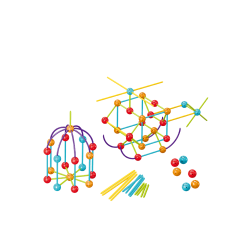 Seturi de construit - Set de constructie STEAM - Forme 3D ( 140 piese)