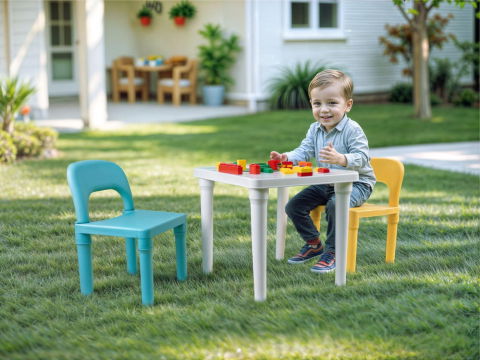 Locuri de joaca - Set de masa cu scaune - Pastel