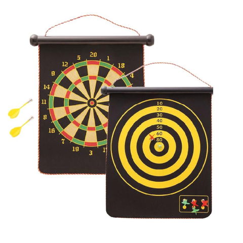Jocuri de societate - Set Joc Darts Flippy, Doua Fete pentru Joc, 6 Sageti Incluse, Magnetic, Dimensiuni 37 x 40 cm, Design clasic, Multicolor