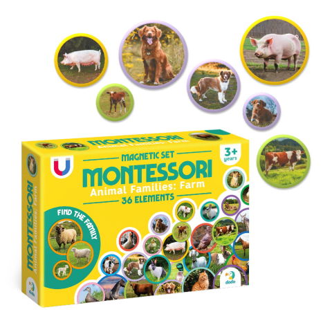 Jocuri magnetice - Set magneti Montessori - Animale de la ferma