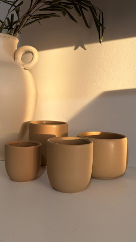 Pahare ceramice - Set pahare ceramice cafea 4 dimensiuni | Glazurate manual premium