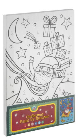 10 - 25 LEI - Set pictura pe numere - Mos Craciun si cadourile