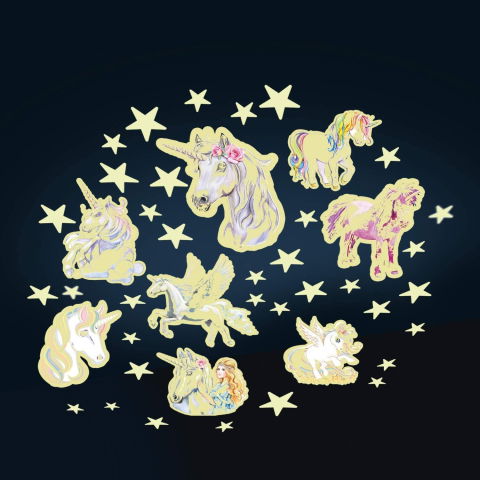 Stickere fosforescente - Set reflectorizant - Unicorni si stele