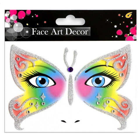 Best deals - Sticker Temporar pentru Fata, Flippy, pentru Machiaj, Face Art, Halloween, Teatru, Model Fluture, Multicolor