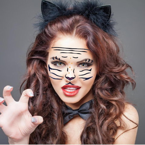 Best deals - Sticker Temporar pentru Fata, Flippy, pentru Machiaj, Face Art, Halloween, Teatru, Model Tigru, Maro