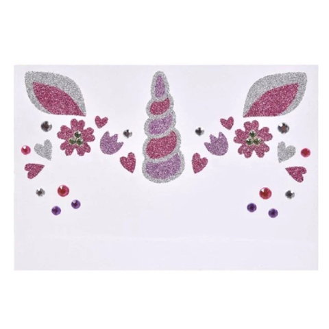 Import - Sticker Temporar pentru Fata, Flippy, pentru Machiaj, Face Art, Halloween, Teatru, Model Unicorn, Multicolor