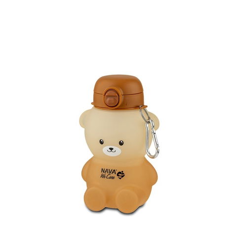 SmartBaby - Sticla de apa din silicon, Nava We care, 600 ml, ursulet