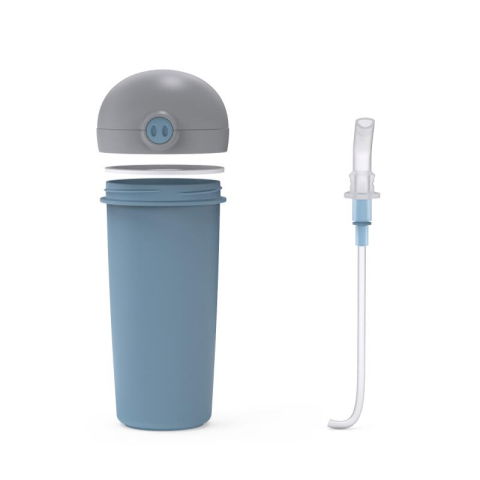 Fara Categorie - Sticla de plastic cu pai Nava 380ml albastru