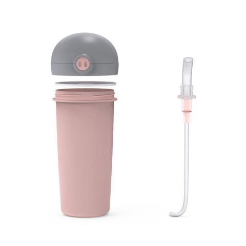 Fara Categorie - Sticla de plastic cu pai Nava 380ml roz