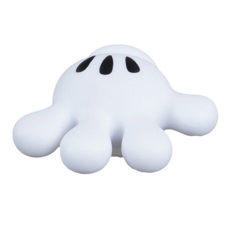 Import - Suport de Baie, Flippy, Multifunctional, pentru Periute/Cabluri, din PVC, cu Ventuza, Model Manusa Mickey Mouse, 7 x 6.5 cm, Alb