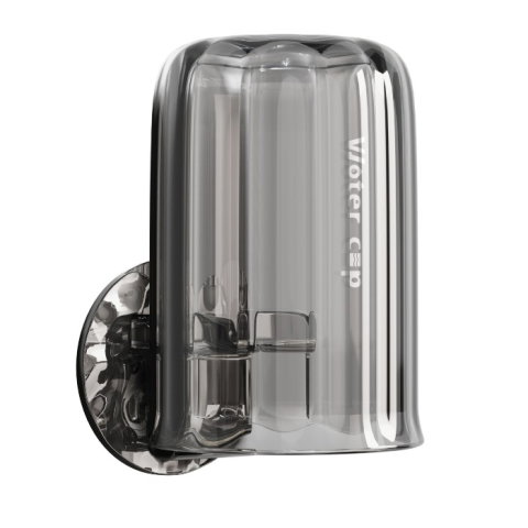 Import - Suport Multifunctional 2 in 1, Pahar si Suport pentru Periuta de Dinti, Flippy, Plastic, Dimensiune: 10.4 x 7.3 x 7.3 cm, Gri