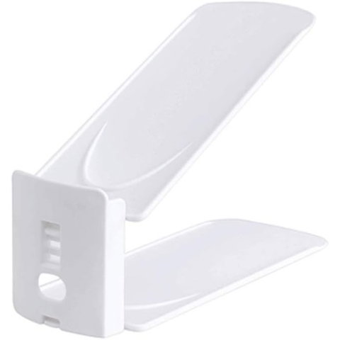 Best deals - Suport pentru Pantofi, Flippy, din Plastic, Reglabil, 2 Niveluri, 27 x 10 x 20 cm, Alb