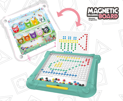 Jocuri magnetice - Tablita de desen 2 in 1 cu magneti - Culori si numere