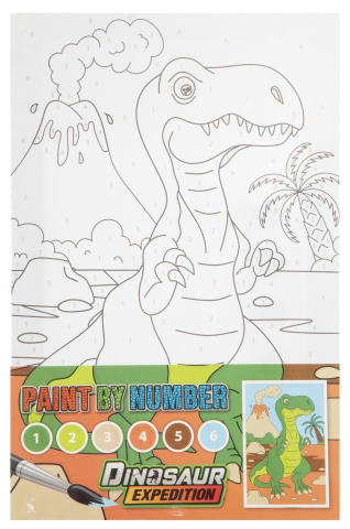 10 - 25 LEI - Tablou pictez pe numere - Dinozaur vesel