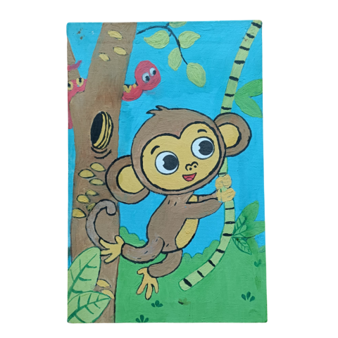 10 - 25 LEI - Tablou pictez pe numere - Maimutica