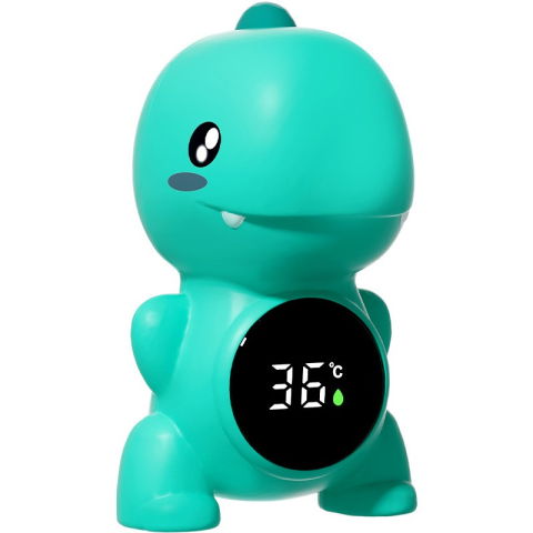 Best deals - Termometru Electronic LED pentru Baie, Plutitor, Rezistent la apă, IPX7, Multifunctional, 3 Trepte de Temperatura, Model Dinozaur, 12x7cm, Verde
