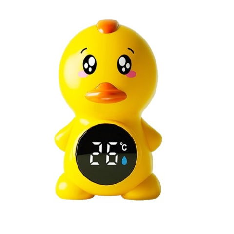 Termometre copii - Termometru Electronic LED pentru Baie, Plutitor, Rezistent la apă, IPX7, Multifunctional, 3 Trepte de Temperatura, Model Ratusca, 12x7cm, Galben
