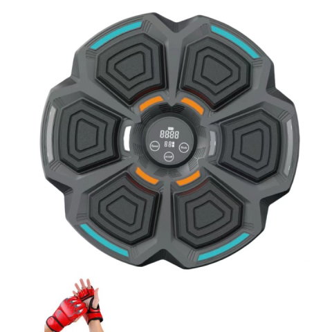 Import - Tinta Lovituri Box Montabil pe Perete, Flippy, Negru, Difuzor, Bluetooth, Iluminare LED, 41.5 x 6.5 x 42 cm, Manusi Incluse