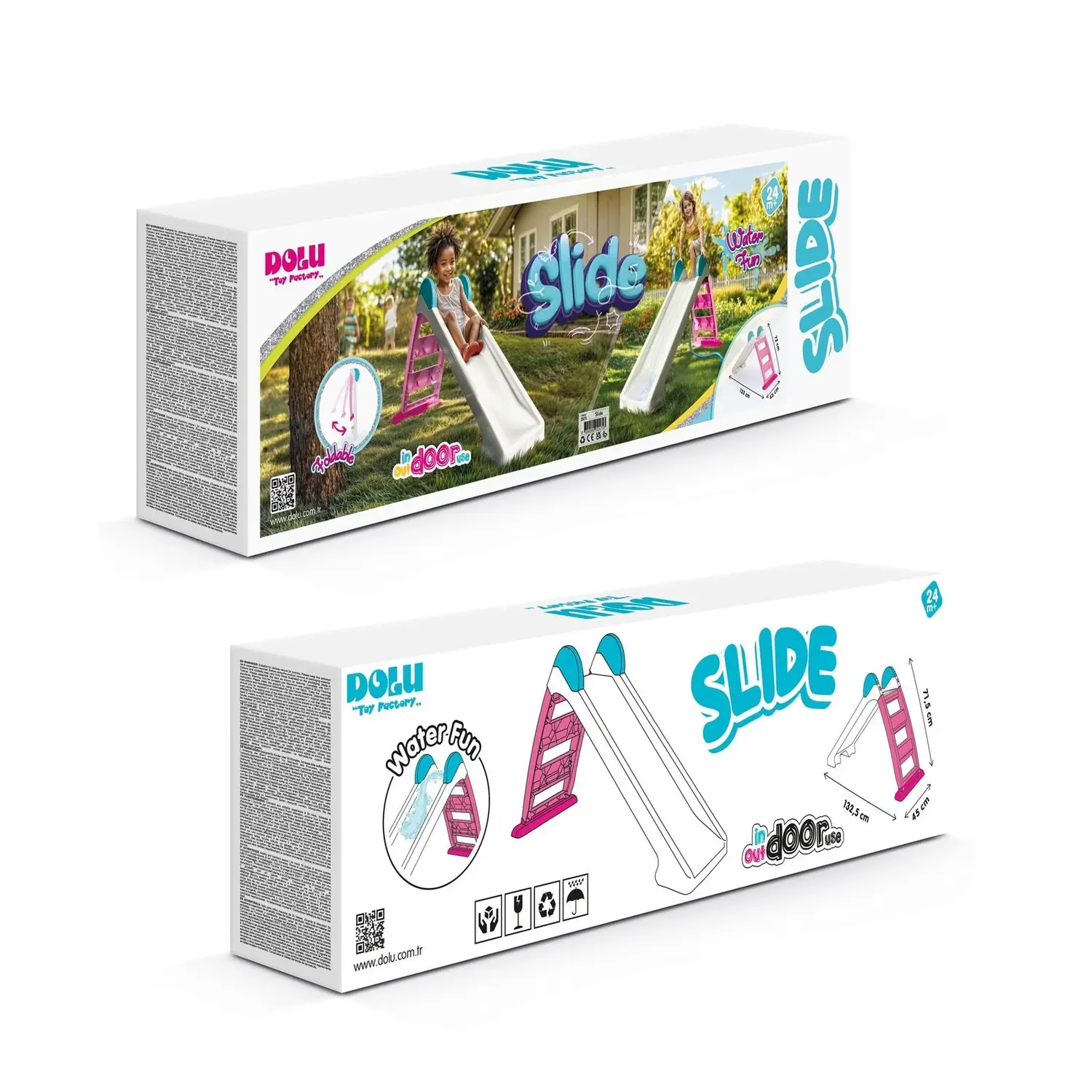 Locuri de joaca - Tobogan pentru copii - Alb& roz