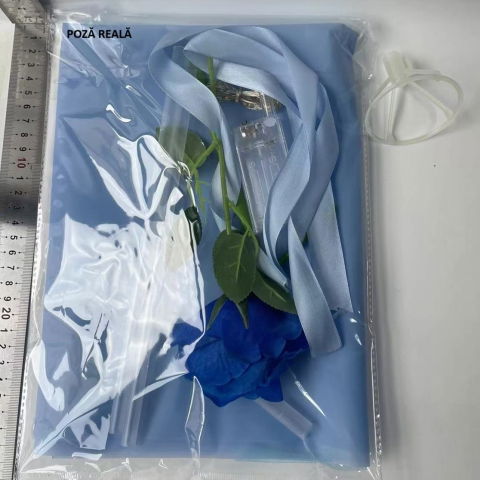 Diverse Casa - Trandafir in Balon LED cu Lumini, Flippy, Tip Buchet, Diametru 35 cm, Albastru