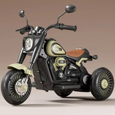 Import - Tricicleta Electrica pentru Copii, Flippy, Tricicleta DUAL-DRIVE 380*2 Baterie 6V 4.5, Bluetooth, Sistem Anti-Rasturnare, Sistem de Lumini si Sunet, 5+ Ani, 80 x 60 x 42 cm, Verde Negru