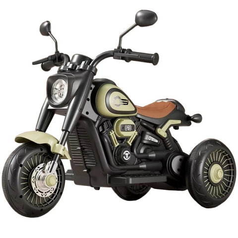 Import - Tricicleta Electrica pentru Copii, Flippy, Tricicleta DUAL-DRIVE 380*2 Baterie 6V 4.5, Bluetooth, Sistem Anti-Rasturnare, Sistem de Lumini si Sunet, 5+ Ani, 80 x 60 x 42 cm, Verde Negru