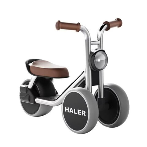 Masinute, Triciclete si Masinute Electrice - Tricicleta pentru Copii, Flippy, Exercitiu de Echilibru, pentru 1-6 Ani, Lumina LED, Fara Pedale, din Plastic, Roti 7.8 cm, Greutate Portanta 50 kg, 43 x 58 x 35 cm, Gri