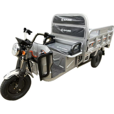Import - Triciclu Electic de Marfa Chuanqi, Saige, Fara Permis, Motor 1600W, Baterie 72V32Ah, Autonomie 60km, 250x88x115 cm, Viteza Maxima 25km/h, Gri