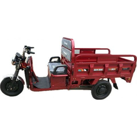 Import - Triciclu Electic de Marfa Chuanqi, Saige, Fara Permis, Motor 1600W, Baterie 72V32Ah, Autonomie 60km, 250x88x115 cm, Viteza Maxima 25km/h, Rosu