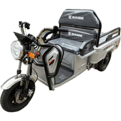 Import - Triciclu Electric de Marfa XPB, Saige, Viteza Maxima 25 km/h, Motor 1600W, Baterie 60V/20Ah, Fara Permis, Mototricicleta Electrica de Transport, Gri
