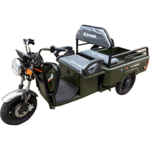 Import - Triciclu Electric de Marfa XPB, Saige, Viteza Maxima 25 km/h, Motor 1600W, Baterie 60V/20Ah, Fara Permis, Mototricicleta Electrica de Transport, Verde