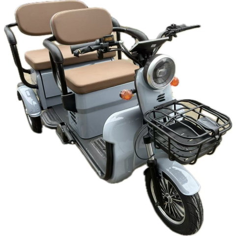 Import - Triciclu Electric V6, Saige, Fara Permis, cu Doua Locuri, Motor 1800W, Baterie 72V24Ah, Autonomie 60km, 220x88x105 cm, Viteza Maxima 25km/h, Gri