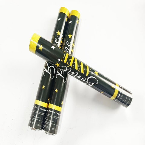 Import - Tub de Confetti, Flippy, Bonne Annee, 30x5 cm, Confetii Stelute din Aluminiu, Auriu/Argintiu