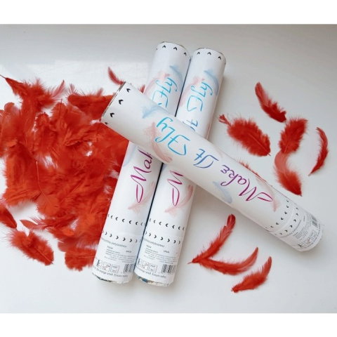 TeoMarket - Tub de Confetti, Flippy, Model Pene, 27 cm, Make It Fly, Rosu