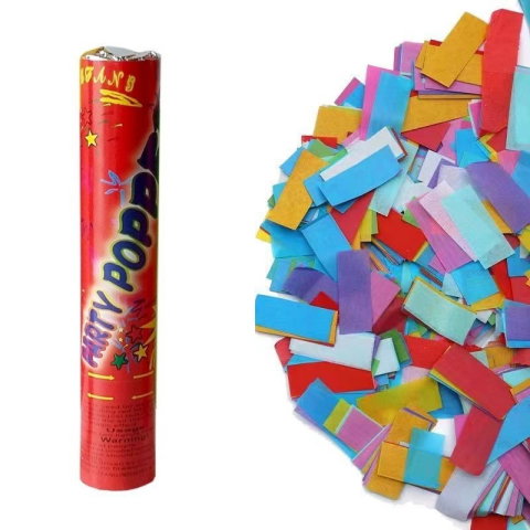 Import - Tub de Confetti, Flippy, Party Pooper, 40x5 cm, Confetii Asortate din Hartie, Multicolor