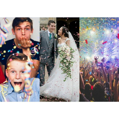 Import - Tub de Confetti, Flippy, Party Popper, 20x5 cm, Confetii Panglici din Plastic, Multicolor