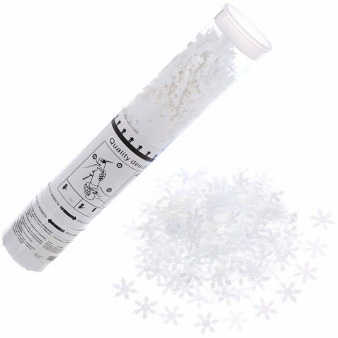 Import - Tun de Confetti, Flippy, 30 cm, Model Fulgi de Zapada din Hartie, Ambalaj din PET, Alb