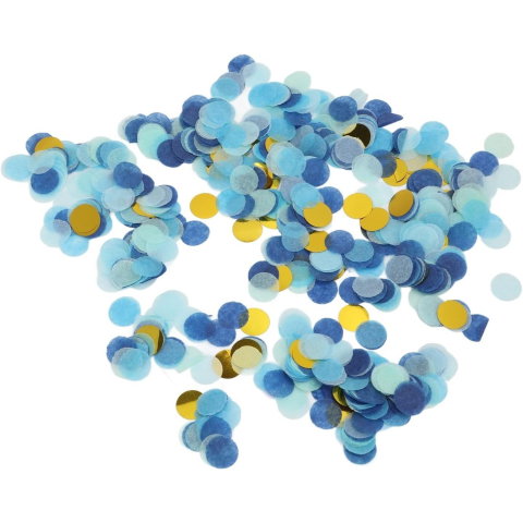 Import - Tun de Confetti, Flippy, Best Wishes 11 x 4 cm, Model Buline din Hartie si Folie, Albastru